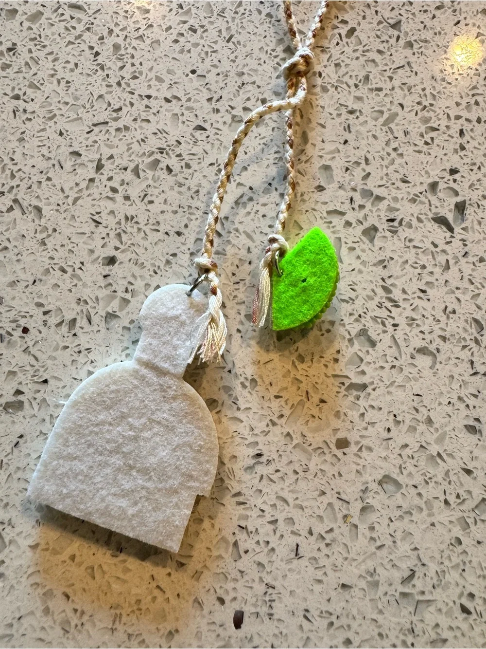 White Tequila Bottle Lime Beaded Keychain Bag Charm